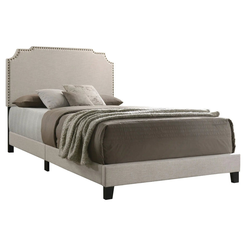 Tamarac Upholstered Full Panel Bed Beige by Unique Piece Furniture