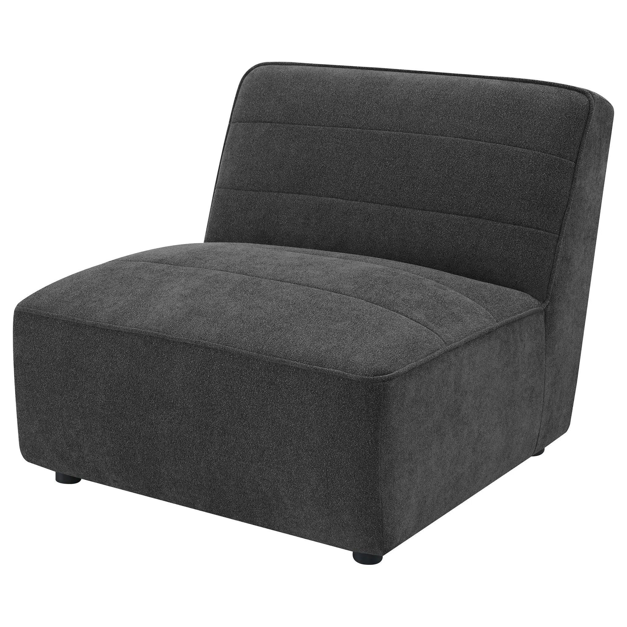 Sunny Upholstered Armless Chair Dark Charcoal by Unique Piece Furniture