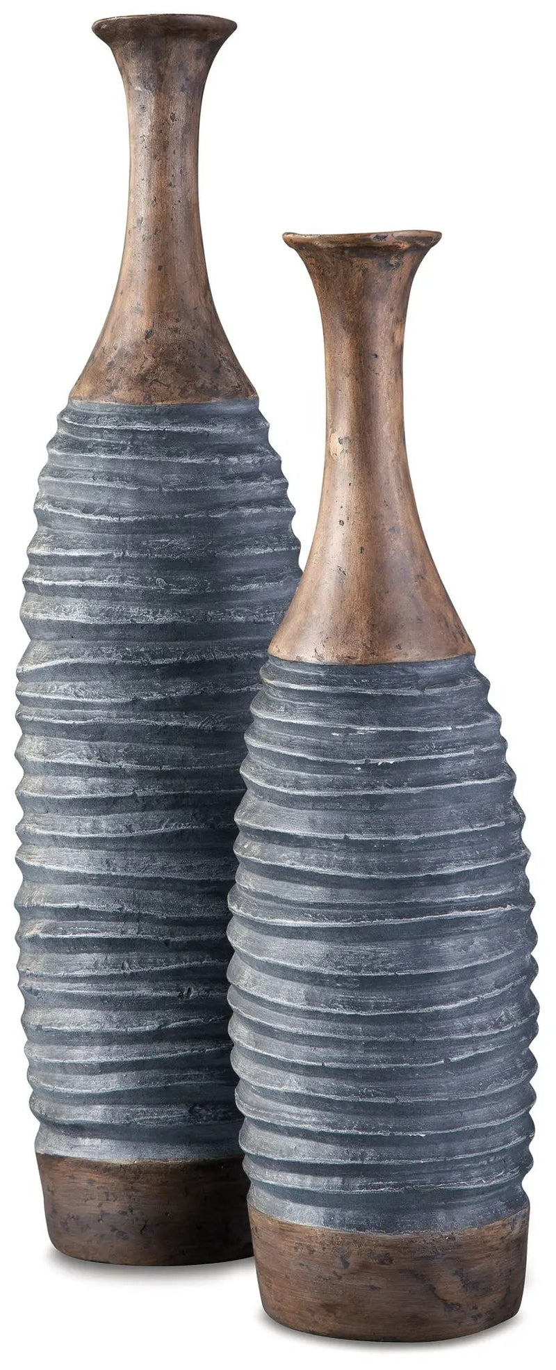 Blayze - Vase Set (Set of 2) - Antique Gray / Brown by Unique Piece Furniture