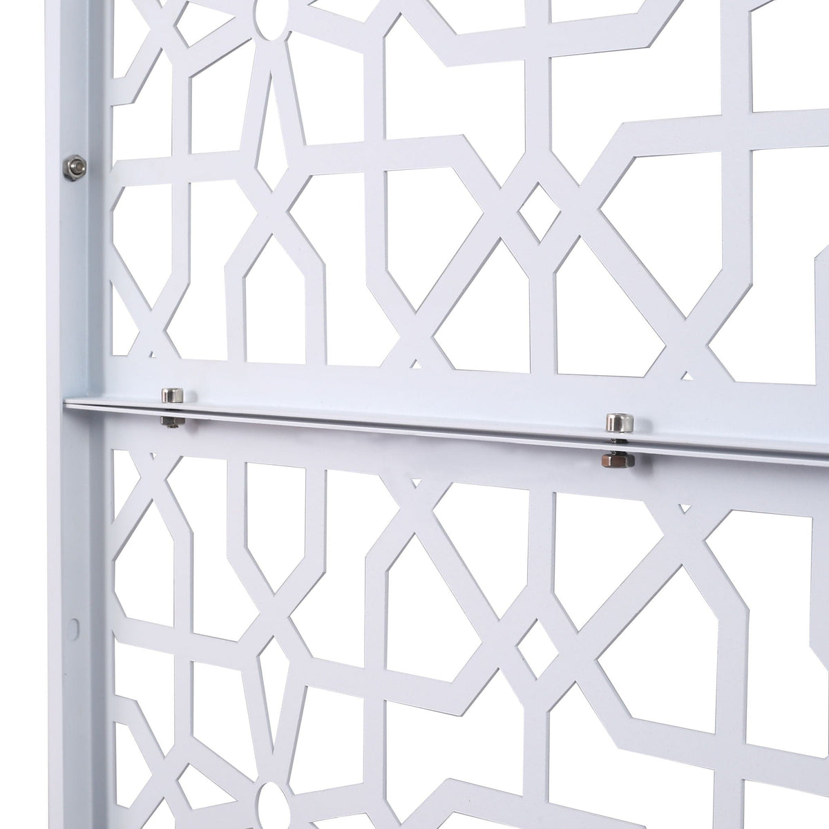 Metal Freestanding Decorative Privacy Screen with Rust-Resistant Finish – Black or White, photo 26 of 27