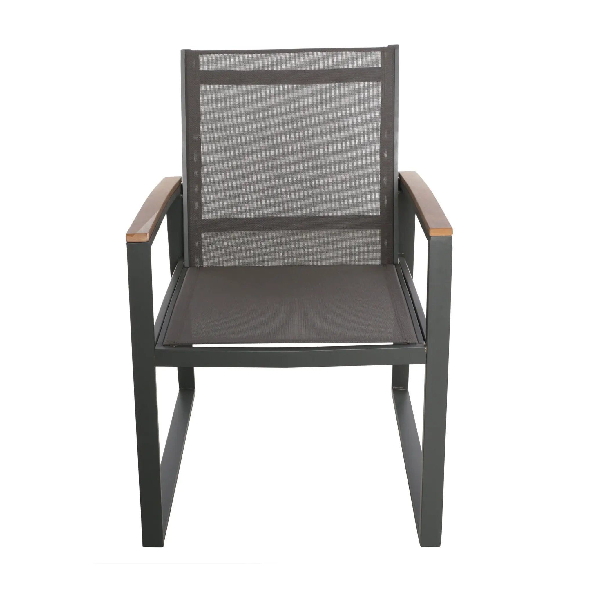 Aresha Metal Outdoor Dining Armchair (Set of 2) - Gray by HouseOfZazla
