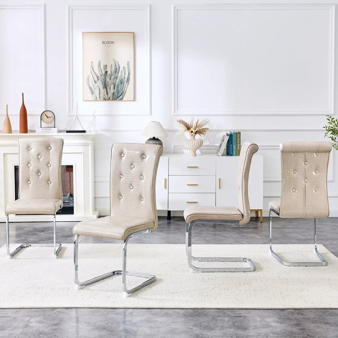 Elegant Design Upholstered Dining Chairs by Unique Piece Furniture