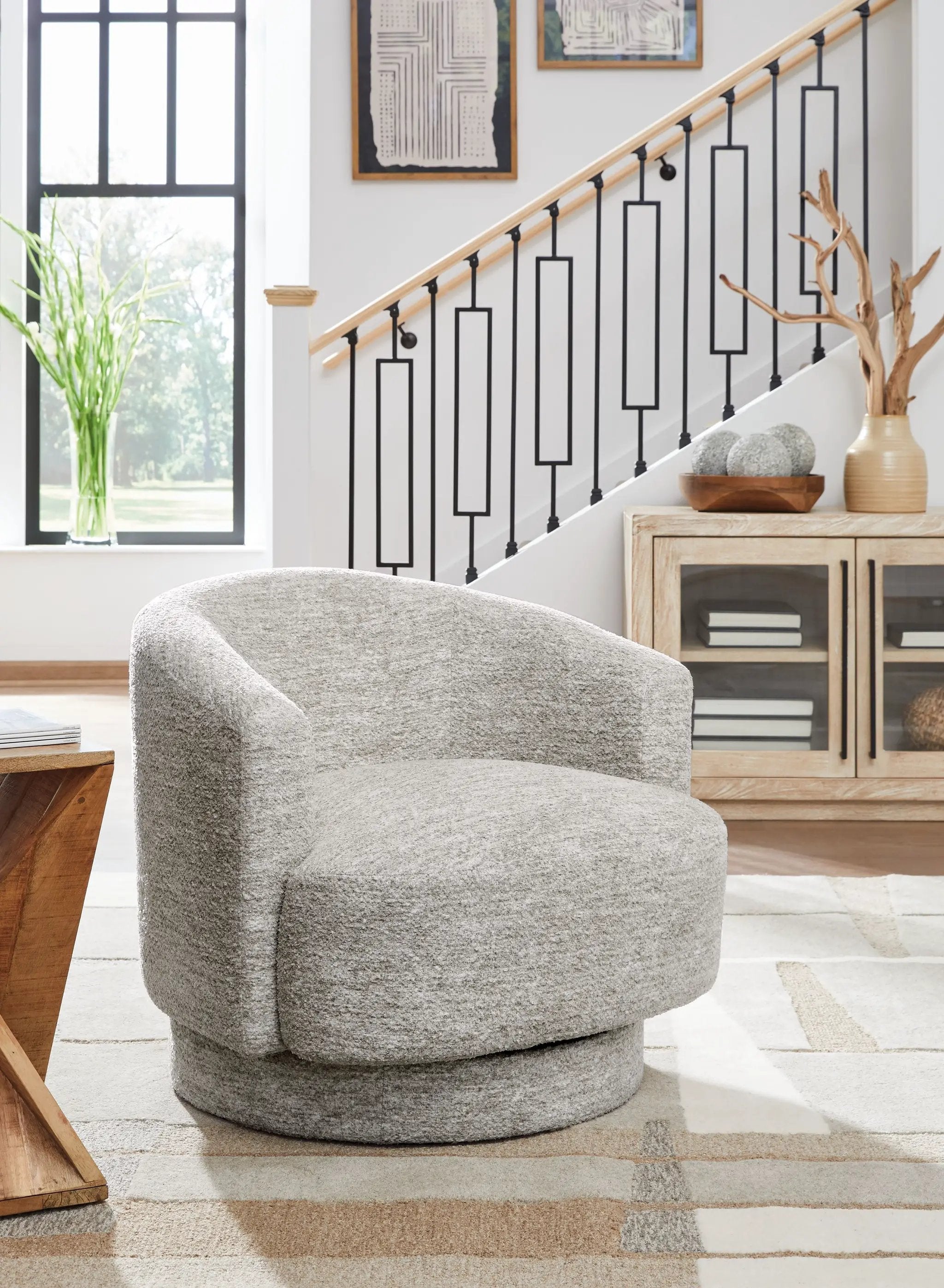 Wardsor - Swivel Chair - Stone by Unique Piece Furniture