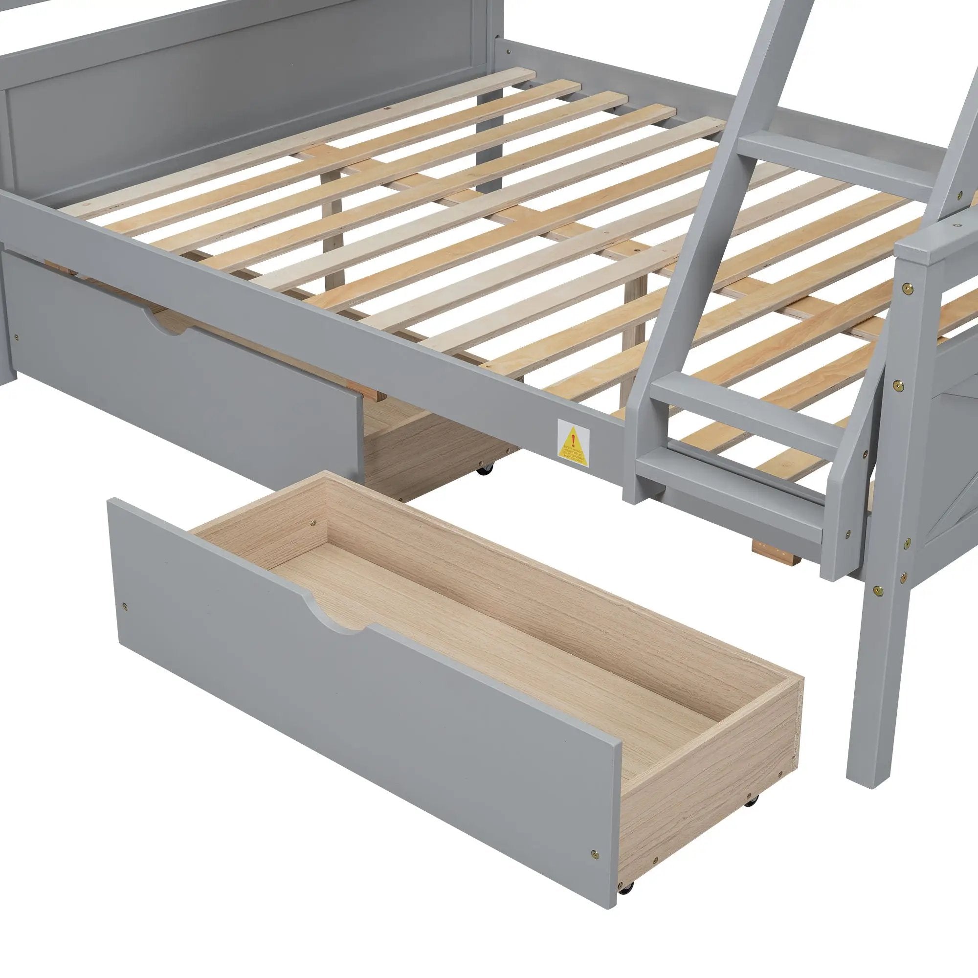 Bunk Bed With Ladder And Safety Guardrail by HouseOfZazla