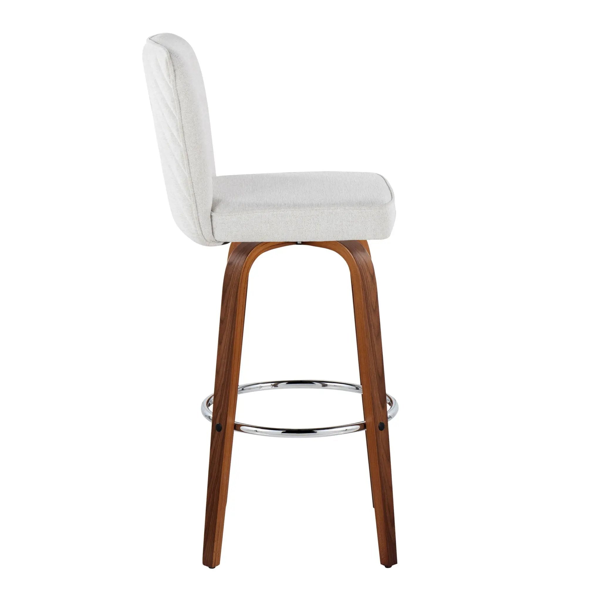 Henry - Contemporary Fixed Height Barstool With Swivel With Round Footrest (Set of 2) by HouseOfZazla