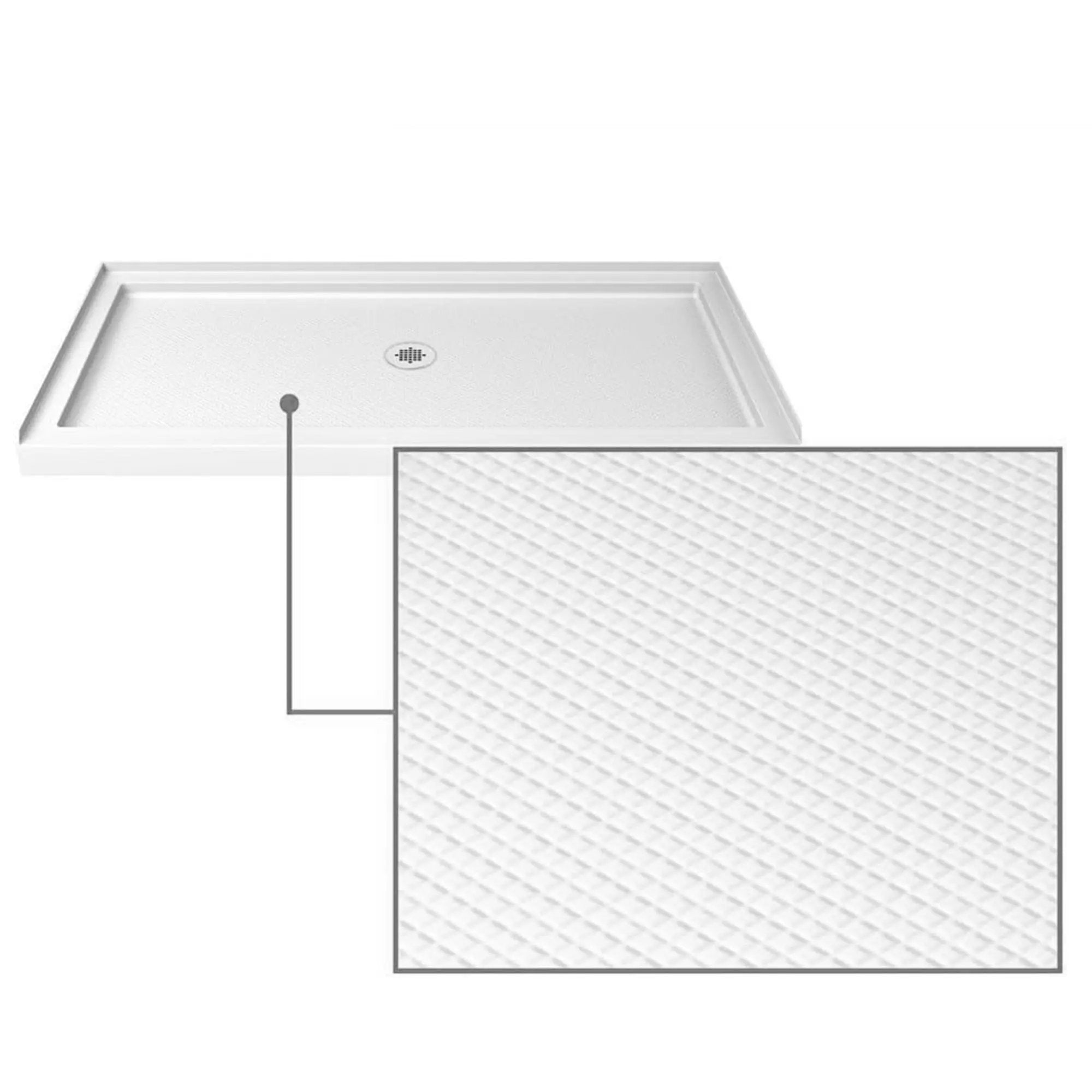 60" x 32" Shower Base, Central Drain Single Threshold by HouseOfZazla