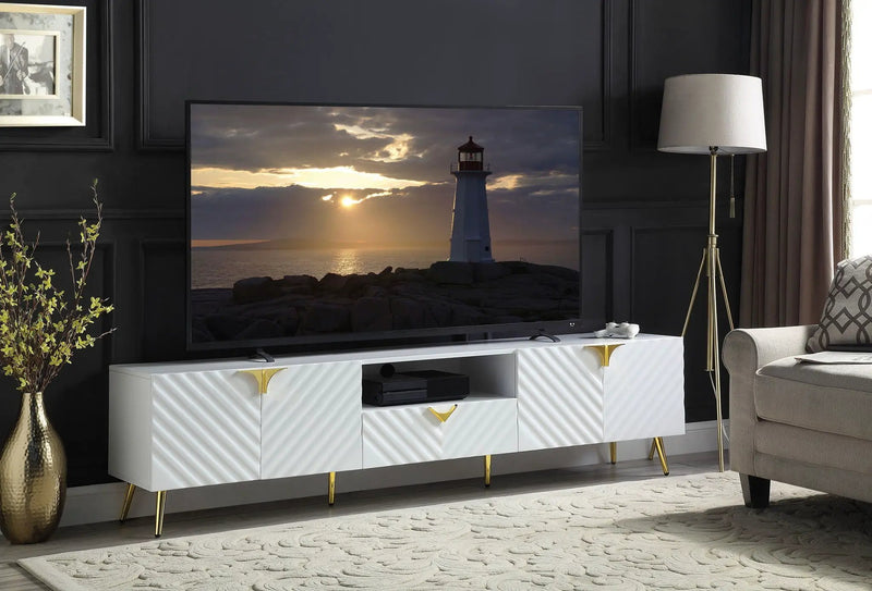Gaines - High Gloss TV Stand - White by Unique Piece Furniture