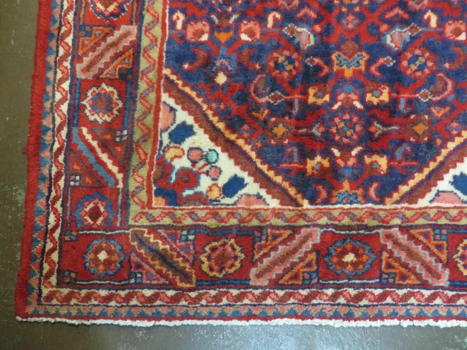3' 6" X 10' 4" Antique Handmade India Floral Oriental Wool Runner Rug # 128 by Jewel Rugs