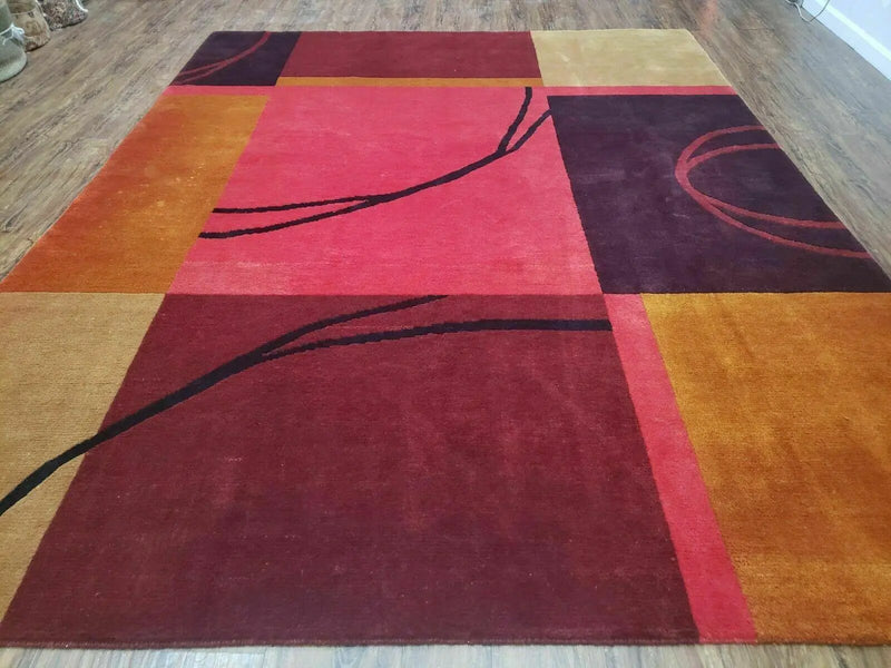 8' X 10' Tibetan Nepal Art Deco Hand Knotted Wool Rug Modern Contemporary Nice by Jewel Rugs