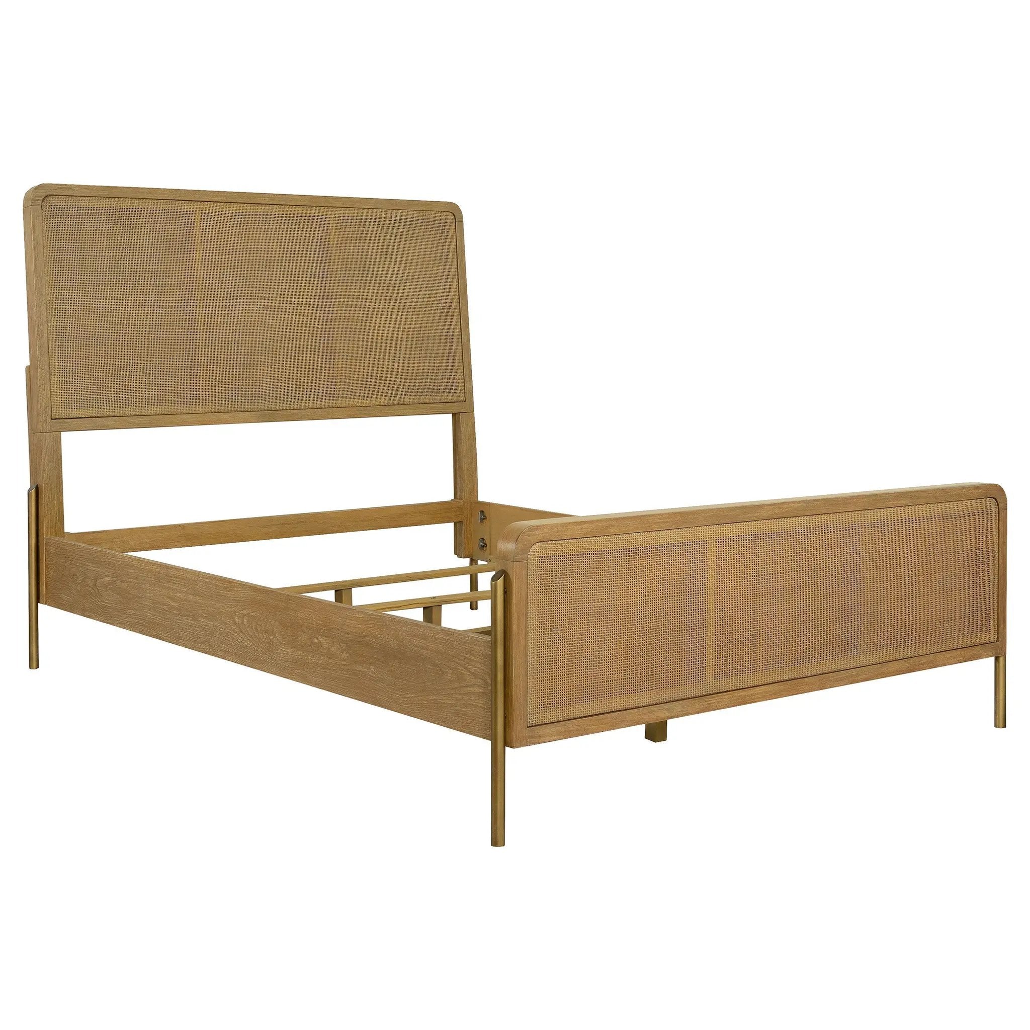 Stevie Sand Wash Natural Cane 4-Piece Eastern King Bedroom Set by HouseOfZazla
