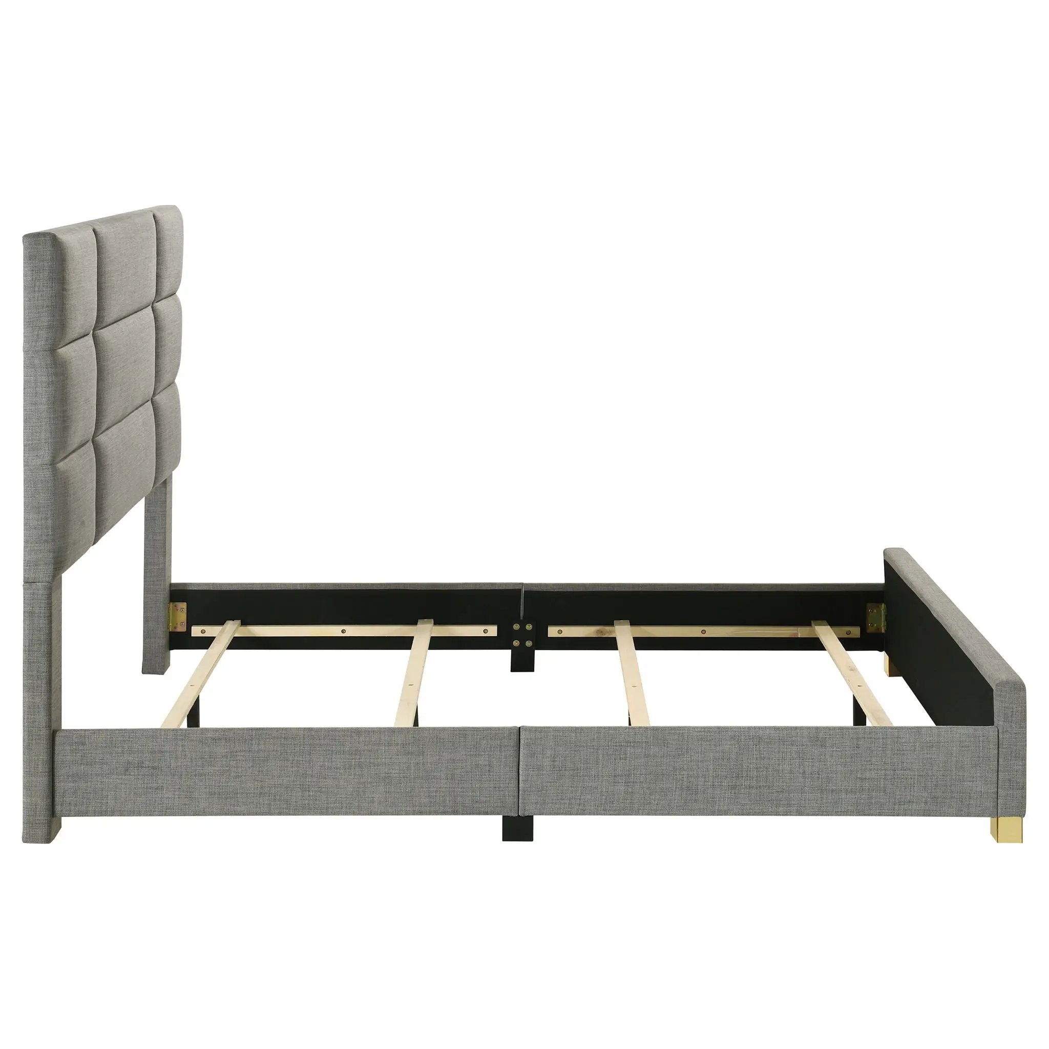 Ines 56-inch Fabric Upholstered Queen Panel Bed Grey by Unique Piece Furniture