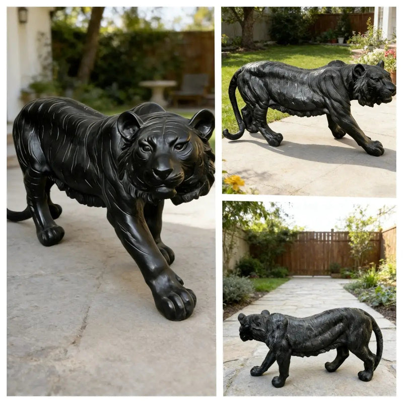 Simulated Black Tiger Resin Garden Statue by HouseOfZazla