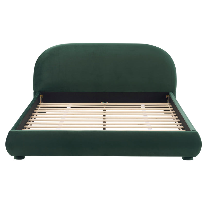 Dark Green Velvet Bed Frame by HouseOfZazla