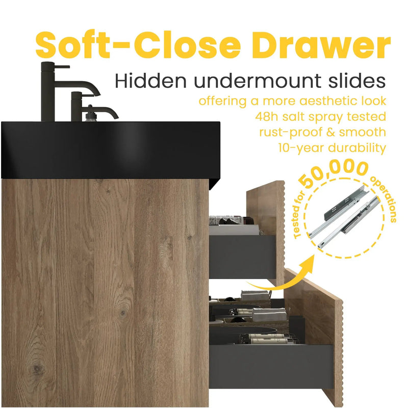 Grace 48'' (24inch*2) Rough Bathroom Vanity by HouseOfZazla