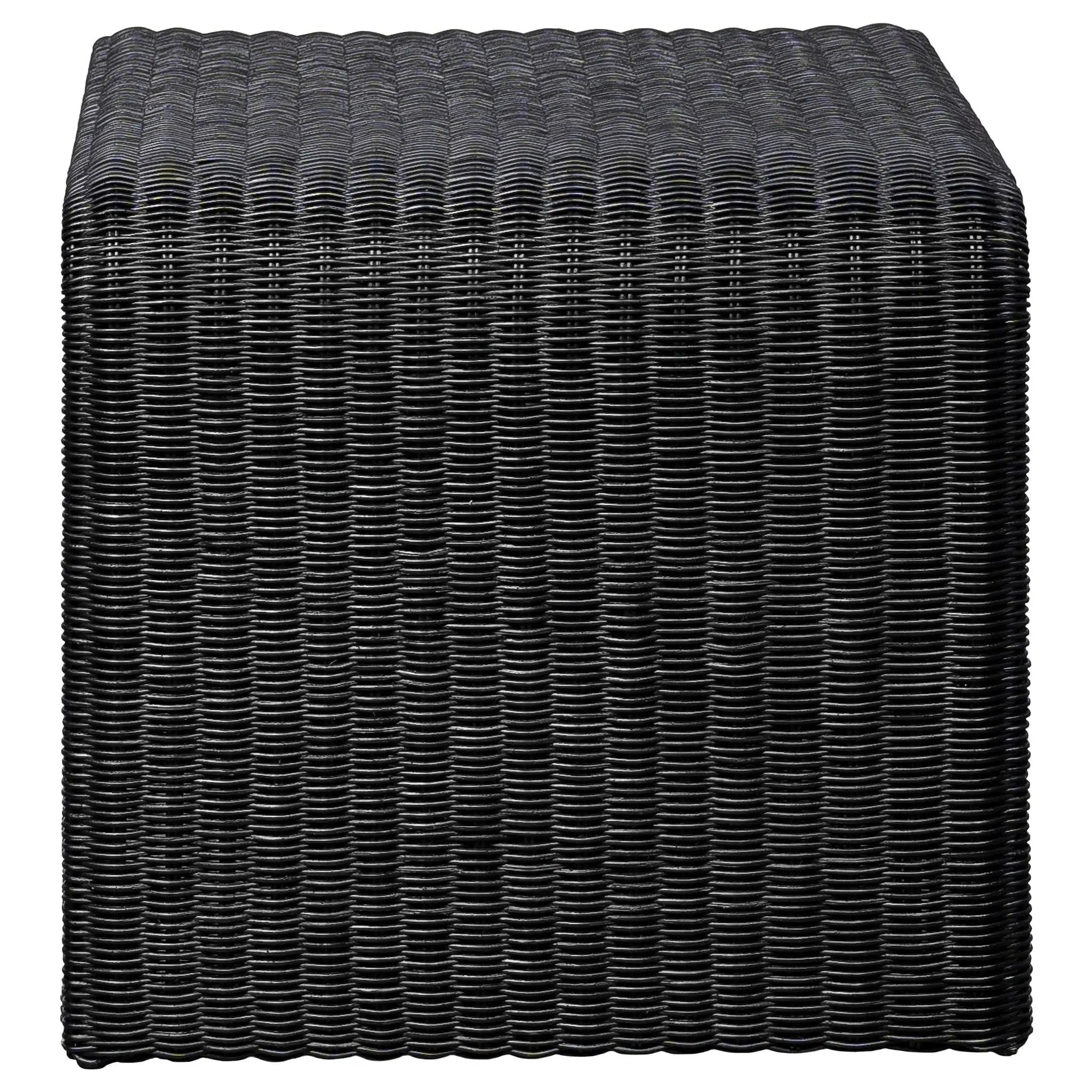 Cahya Woven Rattan Square End Table Black by Unique Piece Furniture