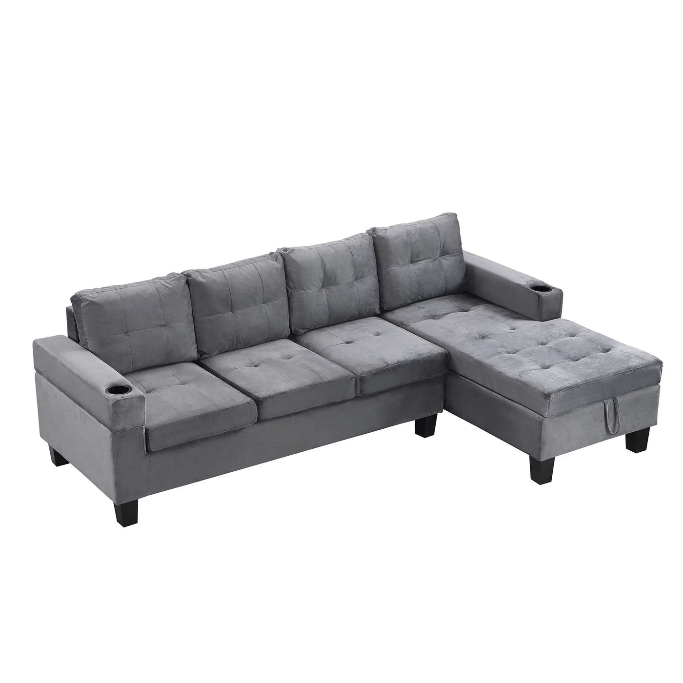 Modern Sectional Sofa Set With L Shape Chaise Lounge And Storage by HouseOfZazla