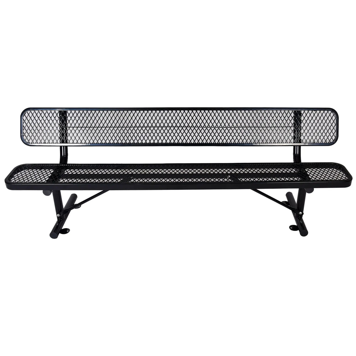 6' Outdoor Steel Bench With Backrest by HouseOfZazla