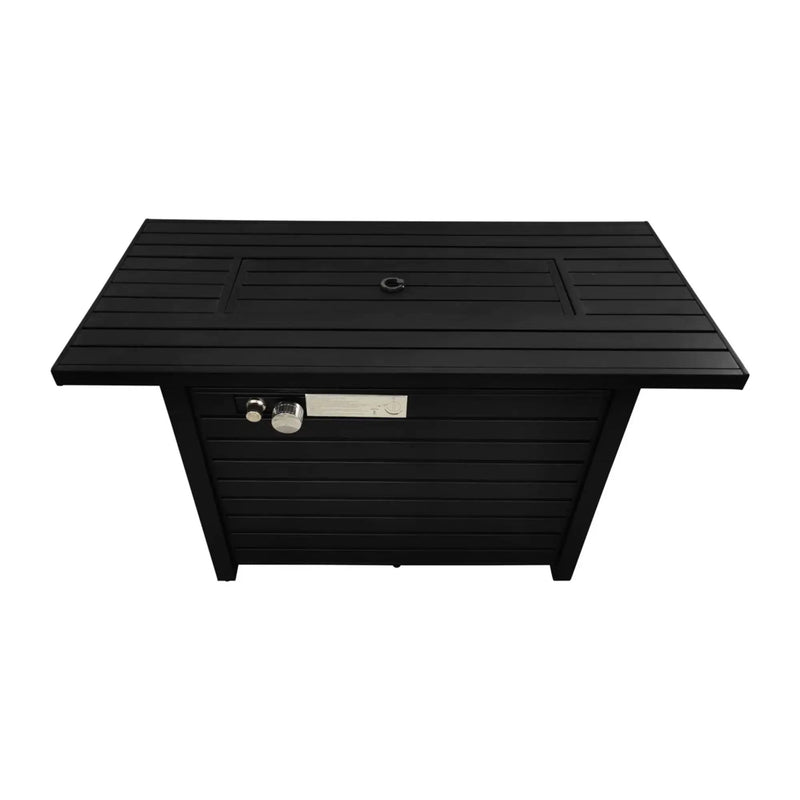 Outdoor Fire Pit Table With Lid, - Black by HouseOfZazla