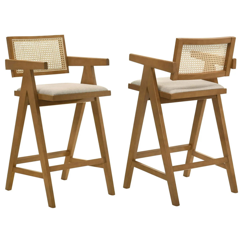 Remy - Bar Chair (Set of 2) With Upholstery - Walnut by HouseOfZazla