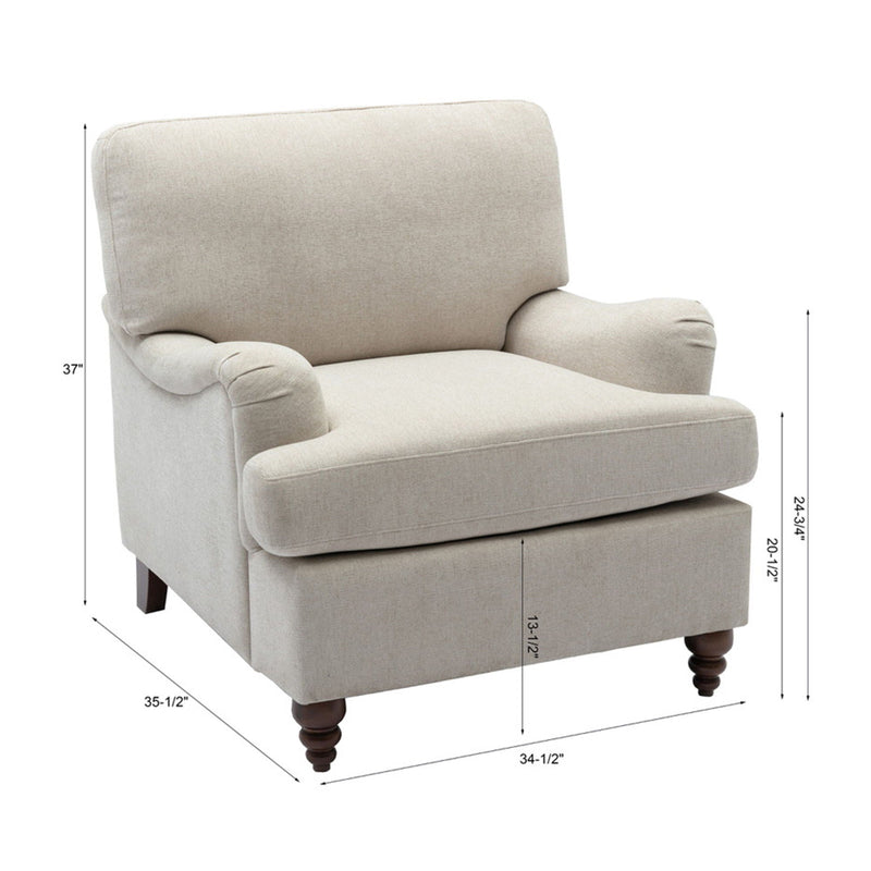 Candor - Arm Chair With English Roll Arms by HouseOfZazla