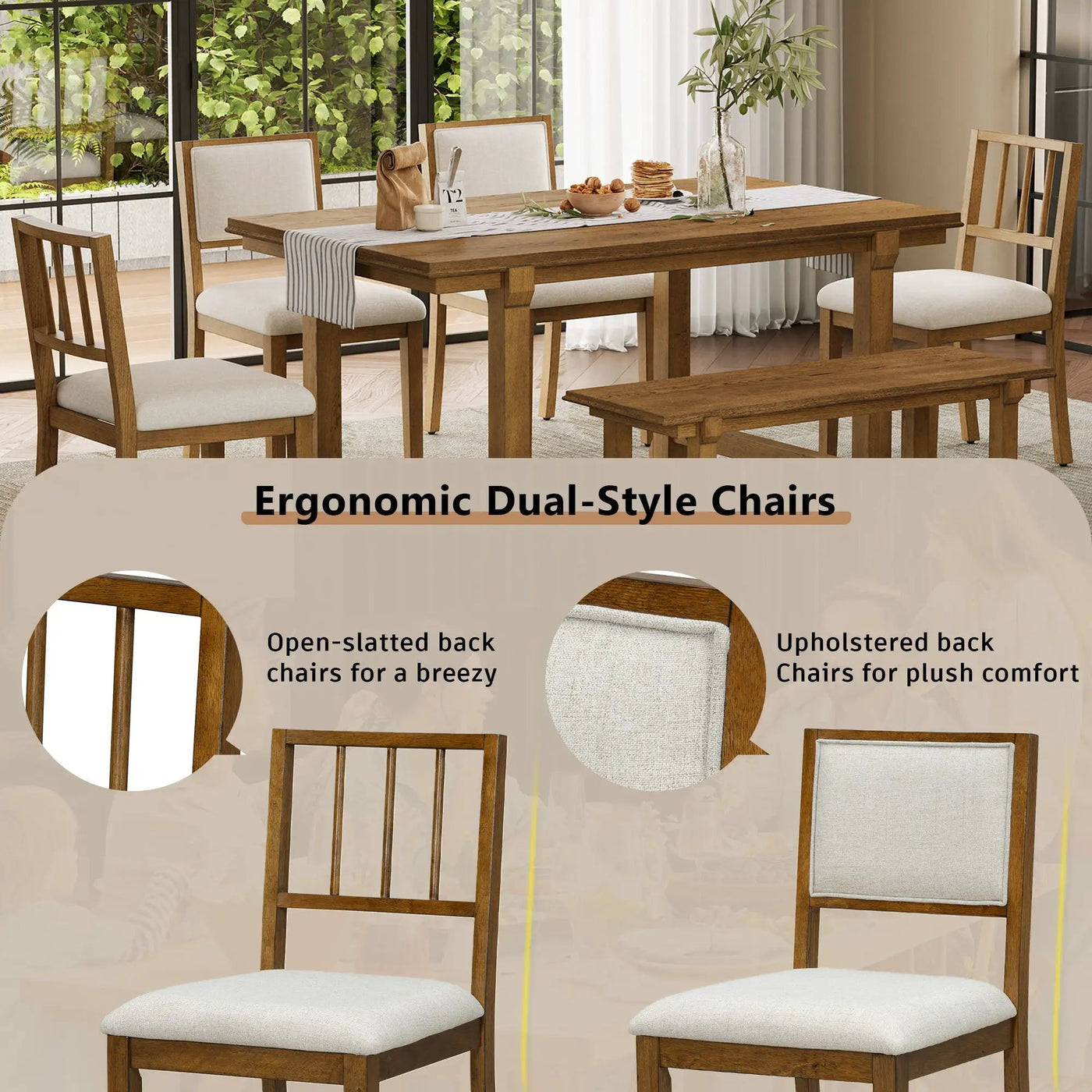 6 Piece Kitchen & Dining Room Furniture by Unique Piece Furniture