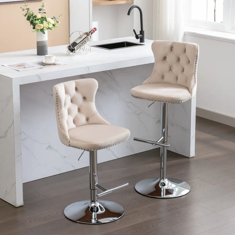 Swivel Adjustable Height Barstools Set of 2 by HouseOfZazla