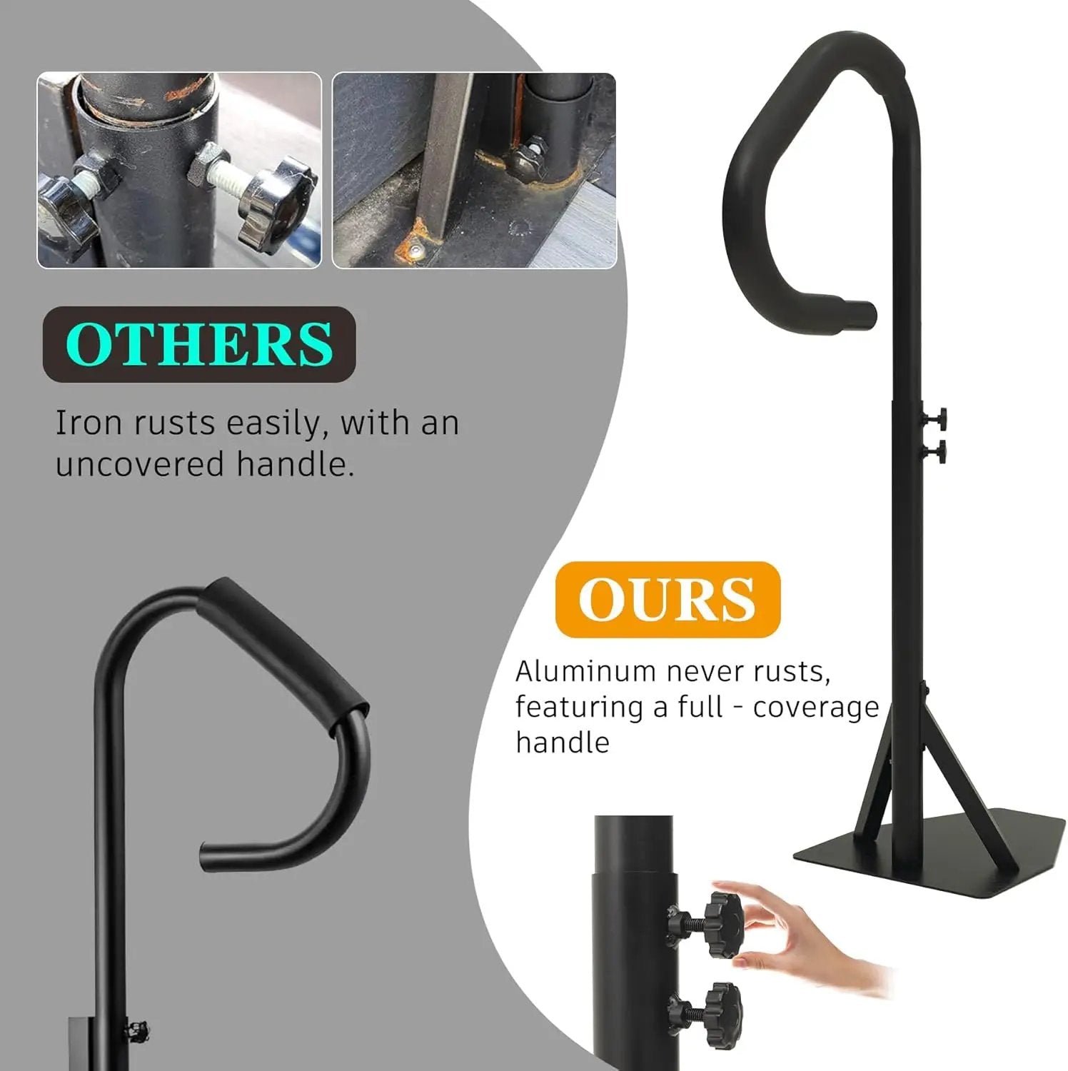 Hot Tub Handrail With Adjustable Height and 360° Swivel by HouseOfZazla