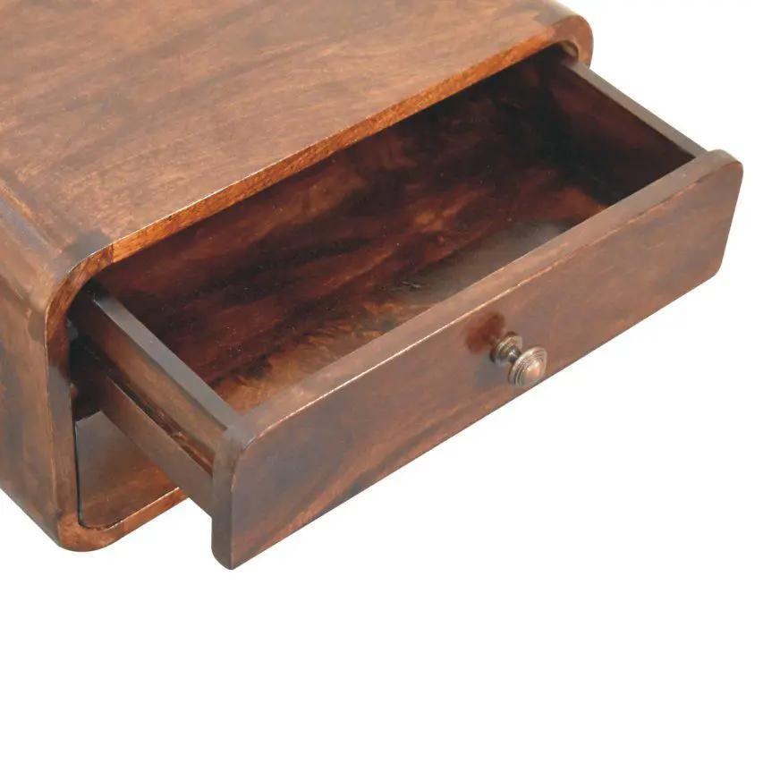Curved Wall Mounted Bedside Nightstand by Unique Piece Furniture