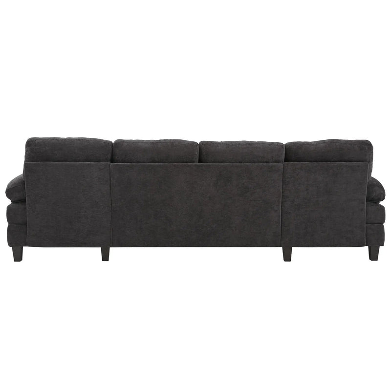 U-Shaped Sectional Sofa 103.5" Fabric Couch With Dual Chaise Lounges, Storage Pockets, Armrest Pillows by HouseOfZazla
