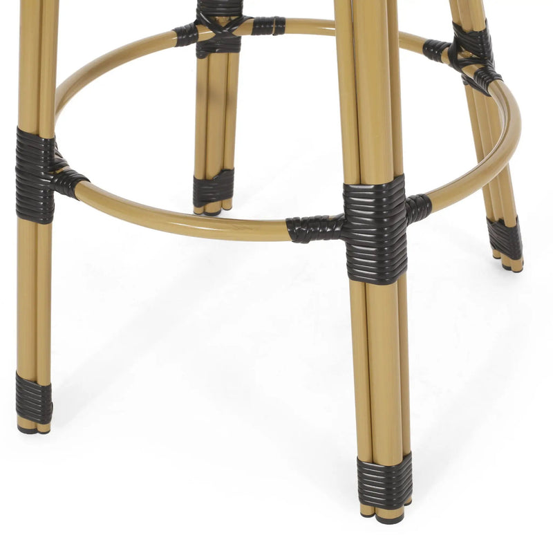 Outdoor Rattan And Aluminum French Barstools (Set of 2) by HouseOfZazla