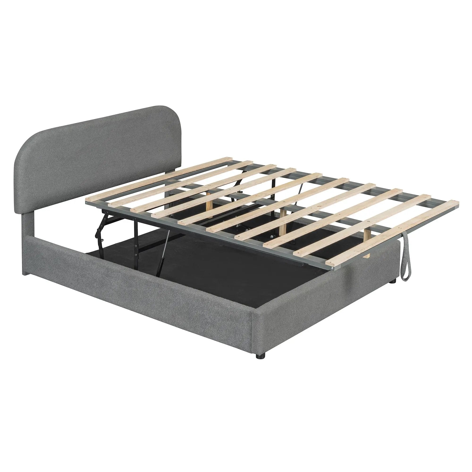 Upholstered Platform Bed With Hydraulic Storage System by Unique Piece Furniture