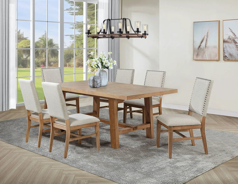 Middleton 7-piece Extension Leaf Dining Set Brown and Beige by Unique Piece Furniture