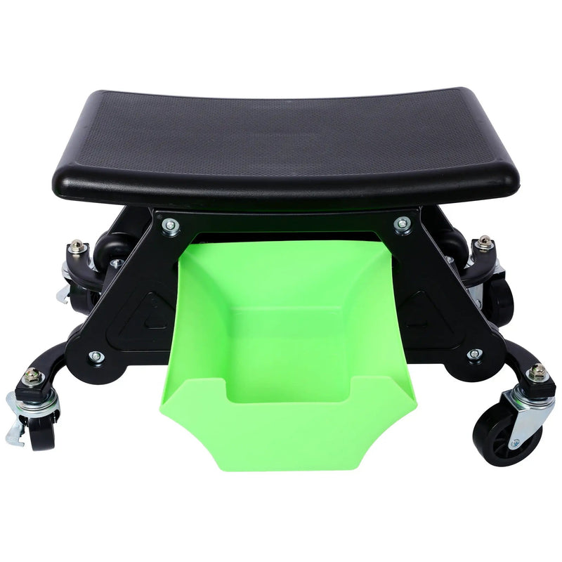 Heavy Duty Mechanic Stool With Tool Storage 300 Lbs Capacity Hdpe - Green by HouseOfZazla