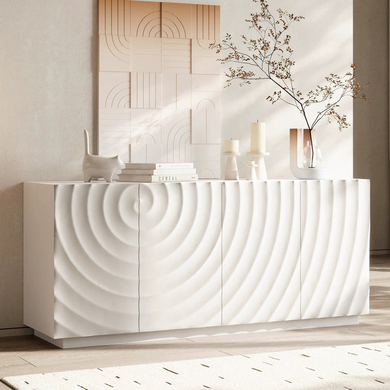Buffet Cabinet with Storage - Modern 4-Door Sideboard by HouseOfZazla