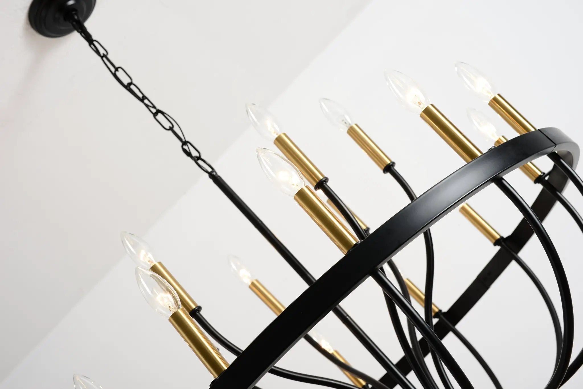 15-Light Industrial Iron Candle Chandelier Modern Farmhouse Pendant Light by HouseOfZazla