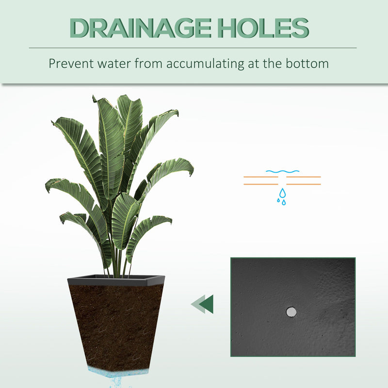 Gray Indoor Outdoor Planters Set of 3 with Drainage Holes, photo 8 of 8