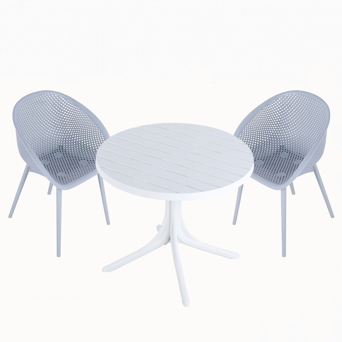 Modern Lounge Chair Set with All-Weather Polypropylene - 3 Piece Outdoor Set, photo 3 of 34