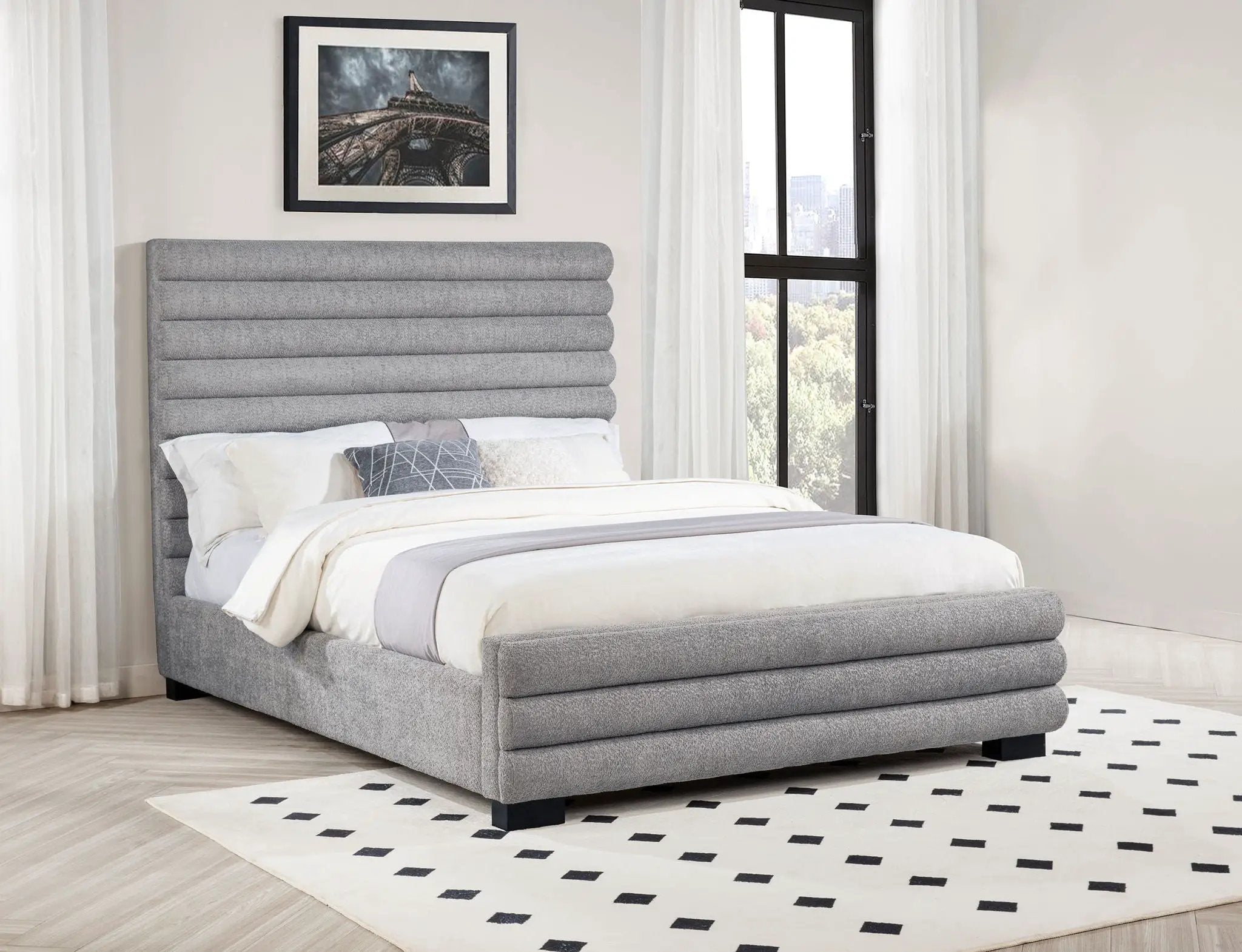 Patricia 58-inch Boucle Upholstered Queen Bed Grey by Unique Piece Furniture