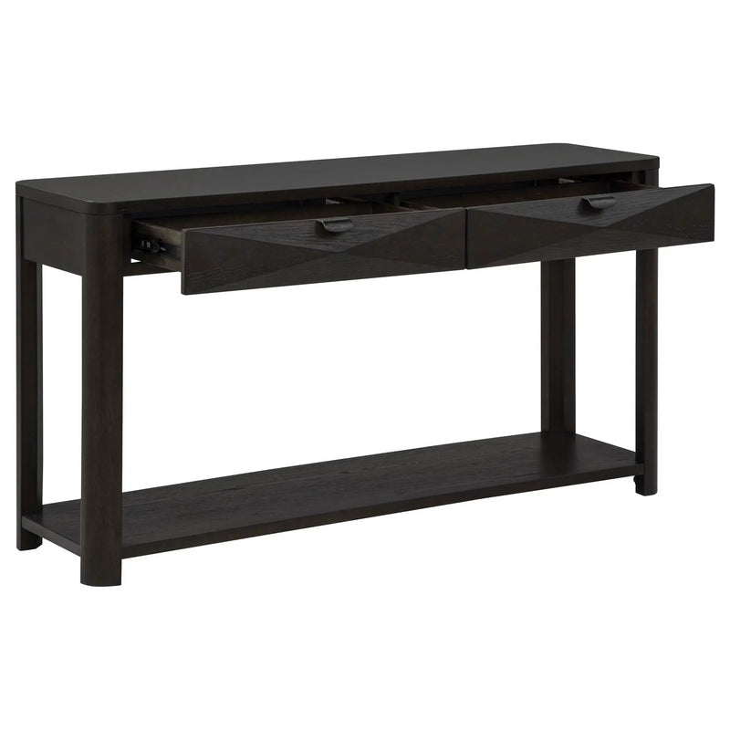 Marcelo Sofa Console Table with 2 Drawers and Shelf Coffee by Unique Piece Furniture