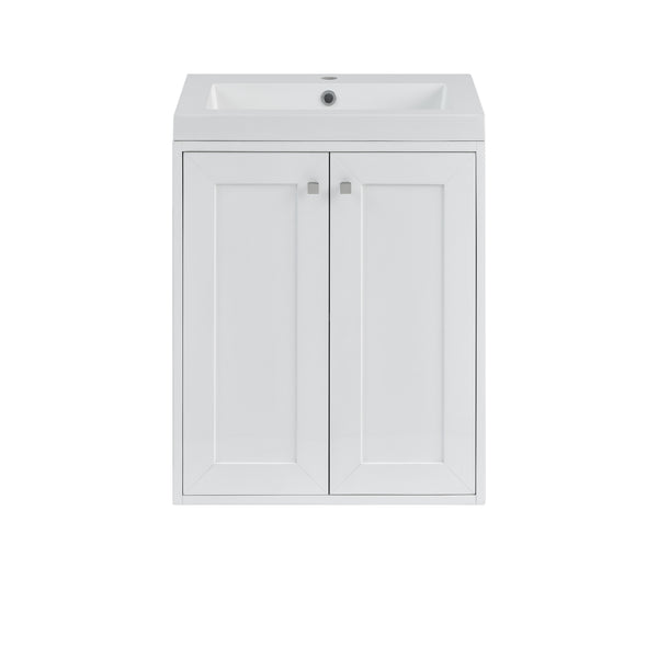 James Martin Chianti 24" Floating Single Bathroom Vanity, Glossy White