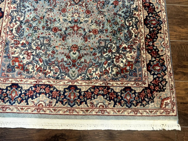Indo Persian Kerman Rug 3x5, Light Blue, Floral Medallion by Jewel Rugs