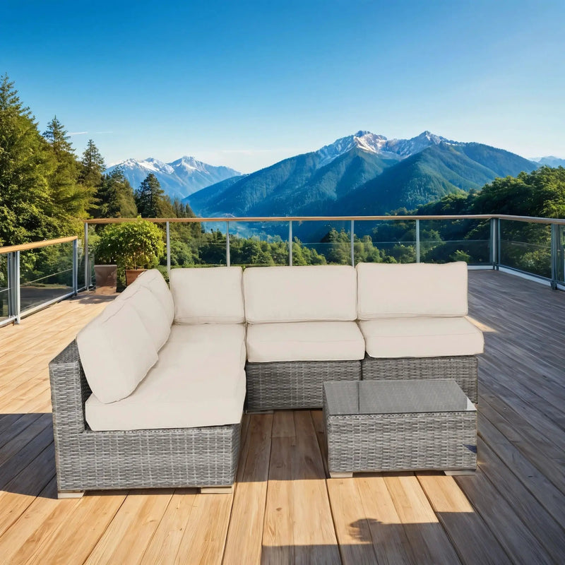 Seating Set With Cushions Handcrafted Wicker Design by Unique Piece Furniture