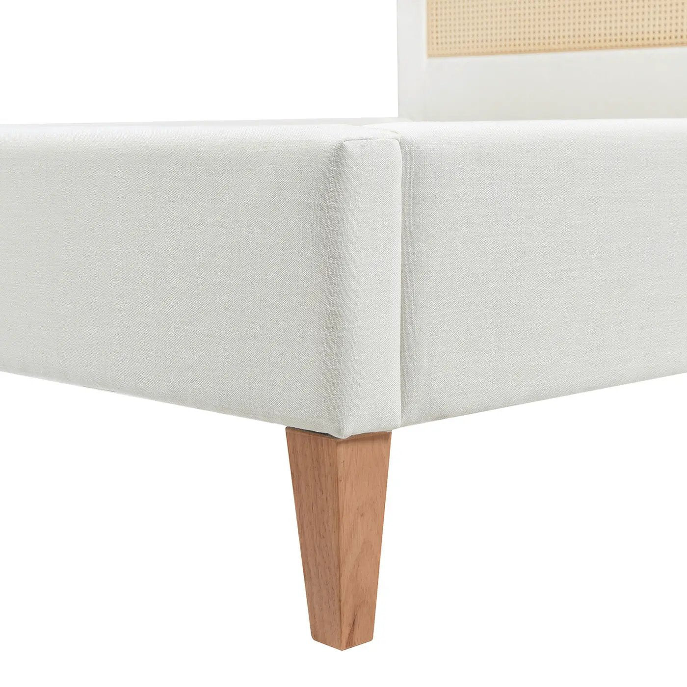 Haley - Upholstered Cane Back Platform Bed by HouseOfZazla