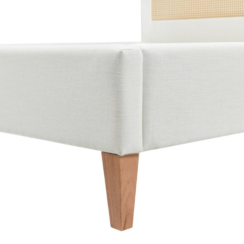 Haley - Upholstered Cane Back Platform Bed by HouseOfZazla