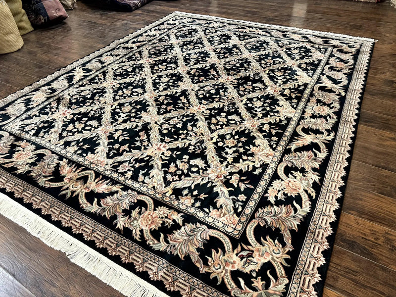 Pak Persian Rug 8x10, Black, Handmade by Jewel Rugs