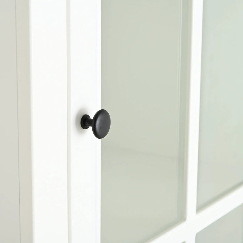 Retro Style Hutch Cabinet With Glass Door, China Cabinet For Home by HouseOfZazla