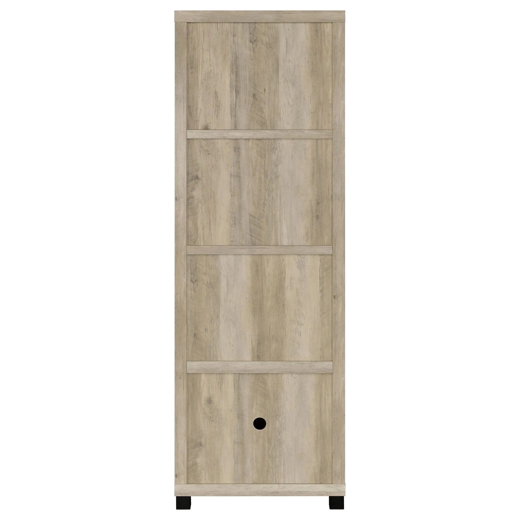 Sachin 3-shelf Engineered Wood Media Tower Distressed Pine by Unique Piece Furniture