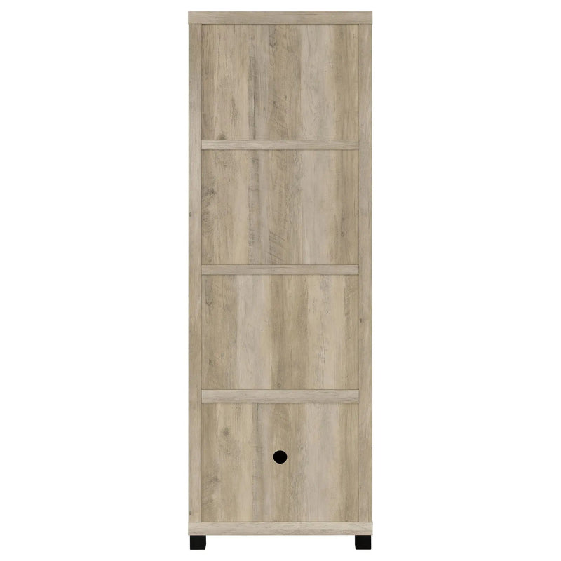 Sachin 3-shelf Engineered Wood Media Tower Distressed Pine by Unique Piece Furniture