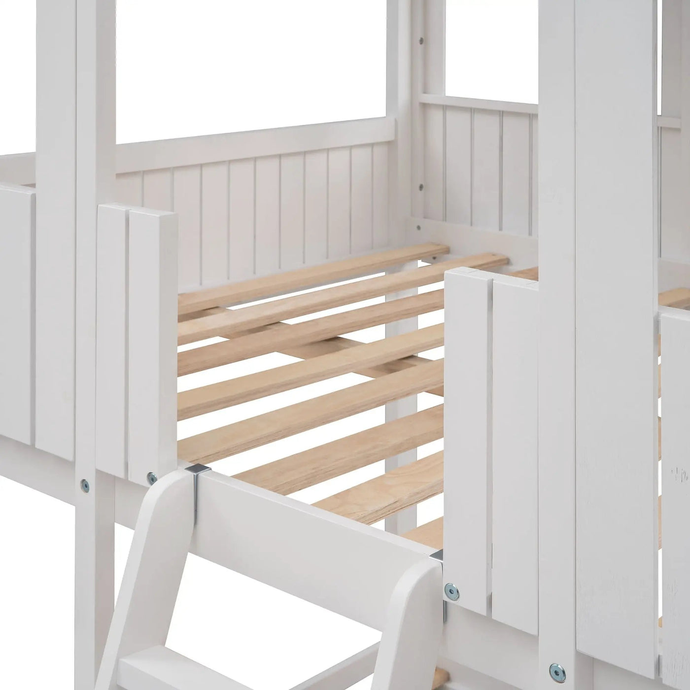 Bunk Bed With Roof, Window, Guardrail, Ladder by Unique Piece Furniture