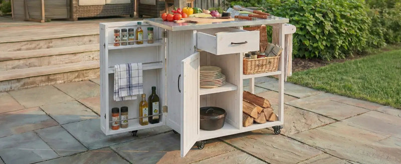 Outdoor Kitchen Island Fir Wood Prep Station by HouseOfZazla
